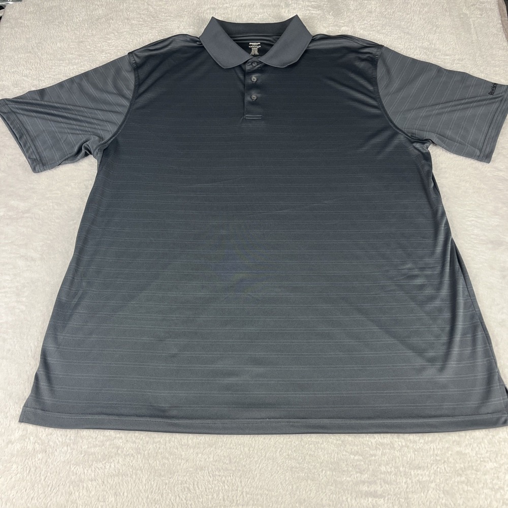 Reebok Golf Polo Shirt Mens 3XLT Sleeve Sleeve Comfort 4 Way Stretch Gray Waves